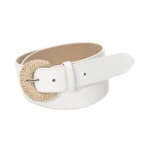 Inc International Concepts Rope-Wrapped-Buckle Belt White NWT Size L